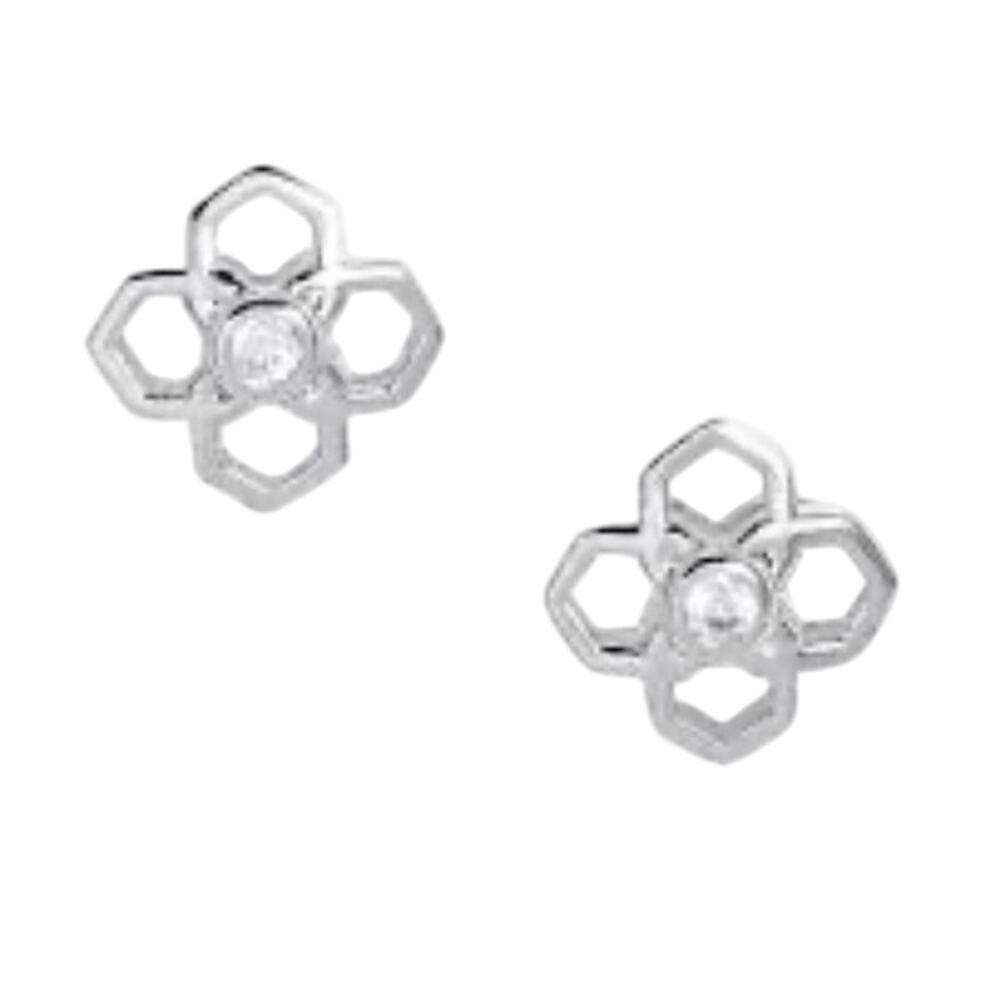 Kendra Scott Rue Stud Silver Plated
Rhodium Stud Motif Crystal Earrings - Picture 3 of 6